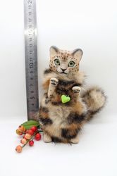 leopard toy kitty art doll collectible toy zverikitoys toy plush soft polymer