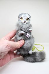 lop - eared Cat toy kitty art doll collectible toy zverikitoys toy plush soft polymer