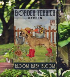 Bloom Baby Border Terrier Garden House Flag