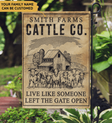 Personalized Cattle Cow Garden House Flag