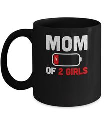 funny mom of 2 girls mothers day gifts mug