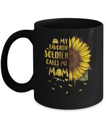 sunflower my favorite soldier calls me mom mothers day gift mug