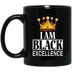 i am black excellence african american coffee mug melanin pro women men