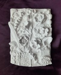 Shabby chic wall decor Decorative panel in vintage style White panel Wall sculpture art Collage ready to hang