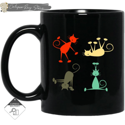 Yoga Retro Cat Mugs,Custom Coffee Mugs, Personalised Gifts