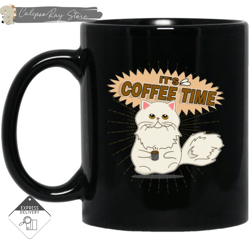 It's Coffee Time Cat Mugs, Custom Coffee Mugs, Personalised Gifts