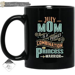 July Mom Combination Princess And Warrior Mugs, Custom Coffee Mugs, Personalised Gifts