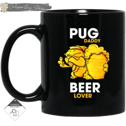 Pug Daddy Beer Lover Mugs, Custom Coffee Mugs, Personalised Gifts