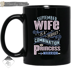 September Wife Combination Princess And Warrior Mugs, Custom Coffee Mugs, Personalised Gifts