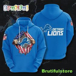 detroit lions 3d football all over print hoodie