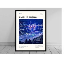 Amalie Arena Print | Tampa Bay Lightning Poster | NHL Art | NHL Arena Poster | Digital Oil Painting | Modern Art | Digit