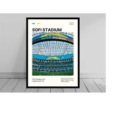 SoFi Stadium Print | Los Angeles Chargers Poster | NFL Art | NFL Stadium Poster | Digital Oil Painting | Modern Art | Di