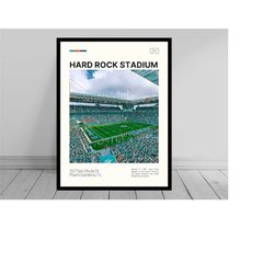 Hard Rock Stadium Print | Miami Dolphins Poster | NFL Art | NFL Stadium Poster | Digital Oil Painting | Modern Art | Dig