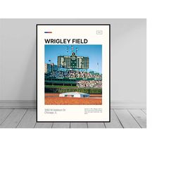 Wrigley Field Scoreboard Print | Chicago Cubs Poster | Ballpark Art | MLB Stadium Poster | Digital Oil Painting | Modern