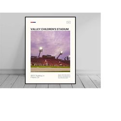 Valley Children's Stadium Print | Fresno State Bulldogs Poster | NCAA Stadium Poster | Digital Oil Painting | Modern Art