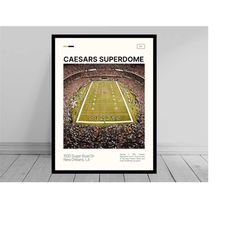 Caesars Superdome Print | New Orleans Saints Poster | NFL Art | NFL Stadium Poster | Digital Oil Painting | Modern Art |