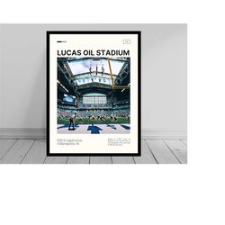 Lucas Oil Stadium Print | Indianapolis Colts Poster | NFL Art | NFL Stadium Poster | Digital Oil Painting | Modern Art |
