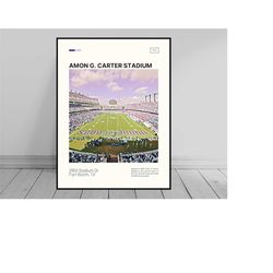 Amon G. Carter Stadium Print | TCU Horned Frogs Poster | NCAA Stadium Poster | Digital Oil Painting | Modern Art | Digit