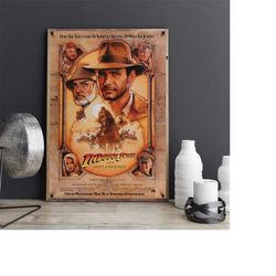Indiana Jones and the Last Crusade Canvas - Indiana Jones Movie Poster Reproduction - Trendy High Quality Wall Art