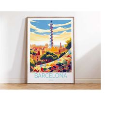Barcelona Spain Travel Poster, Barcelona City Print, Barcelona Spain Travel Wall Art, Barcelona Spain Gift, Spain Birthd