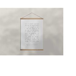 1 Corinthians 13:4-8 Love is - Handwritten Poster with Hanging Frame | Bible Verse Wall Art - Printed Scripture Art | Ma