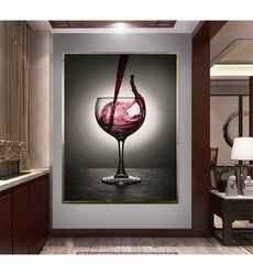 wine glass canvas wall art, wine canvas print