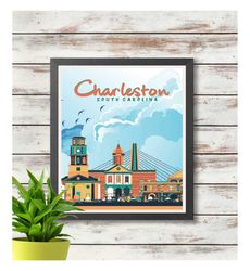 Charleston - South Carolina Travel Poster - Printed