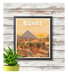 Egypt Travel Poster - Pyramids of Giza -