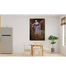 Ophelia Poster Wall Art, Ophelia in Blue Dress,