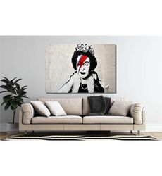 queen canvas banksy, graffiti wall art canvas, graffiti