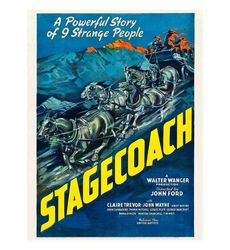 STAGECOACH 1939 Movie POSTER PRINT A2 30s Cinema
