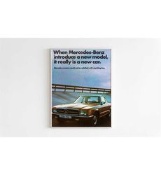Mercedes-Benz Advertising Poster, 80s Style Print, Vintage S