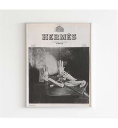 Hermes Vogue Magazine Advertising Poster, 50's Style Print,