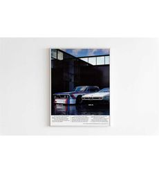 BMW Advertising Poster, 90s BMW M-Style Print, Vintage