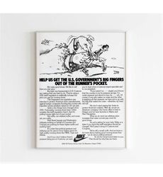 Nike Advertising Poster, 90s Style Shoes Print, Vintage