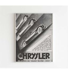Chrysler Advertising Poster, 50s Vogue Magazine Advertisement Print,
