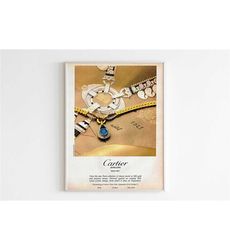 Cartier Jewels Advertising Poster, 80's Style Print, Ad