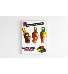 Game Boy Nintendo Advertising Poster, 90's Style Print,