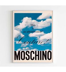 Moschino Couture Advertising Poster, 80s Style Print Ad
