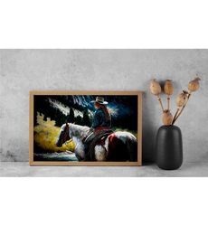 backcountry cow girl, ready to hang canvas framed