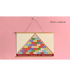 Hanging Pyramid of Greatness Canvas Poster, Ron Swanson