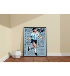Diego Maradona Poster / Argentina Soccer Poster /