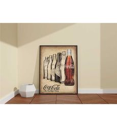 Coca Cola Bottles From Past To Present Canvas