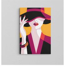 Abstract Woman Painting / Woman Portrait / Colourful Art / Woman Wall Art / Extra Large Wall Art / Popular Art Decor / T