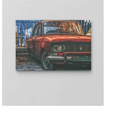 antique car wall decor / vintage car canvas / garage wall decor / auto poster / extra large wall art decor / oversize fr