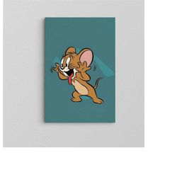 Tom And Jerry Wall Art / Cartoon Cat Art / Banksy Poster / Cute Mouse / Comic Book Canvas / Extra Large Canvas / Popular