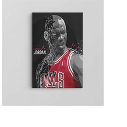 Michael Jordan Wall Art / Basketball Canvas / Motivational Poster / Chicago Bulls Print / Large Wall Art / Oversize Fram