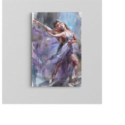 Romantic Couple Dance Wall Art / Couple Dancing Canvas / Latin Dance Canvas / Ready to Hang / Modern Art Decor / Wedding