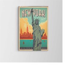 statue of liberty print on canvas / new york wall art / united states / extra large wall art / popular art decor / trend