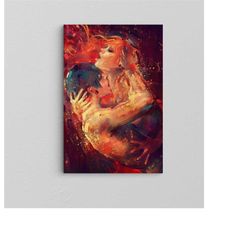 canvas home decor / large canvas / dancing couple painting print / dancer poster / wall art canvas design / framed ready